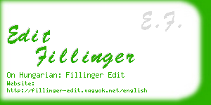 edit fillinger business card